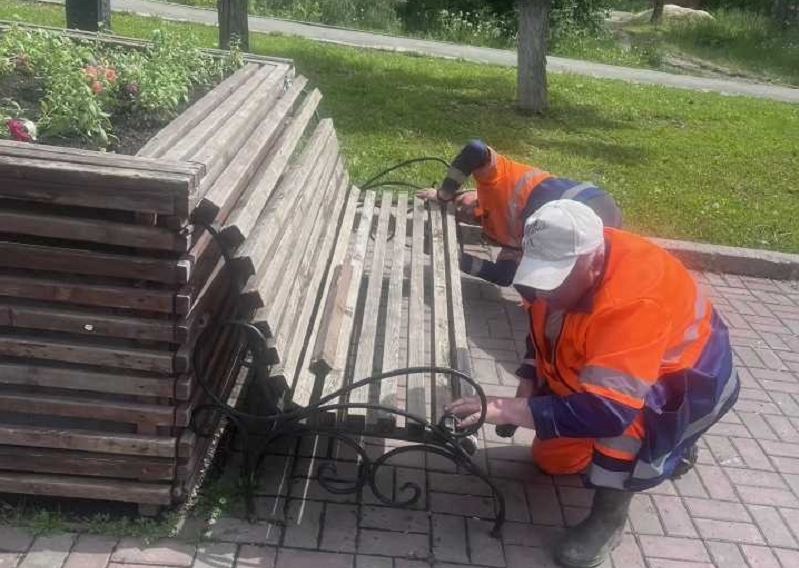 На аллее Трояна идут ремонтные работы